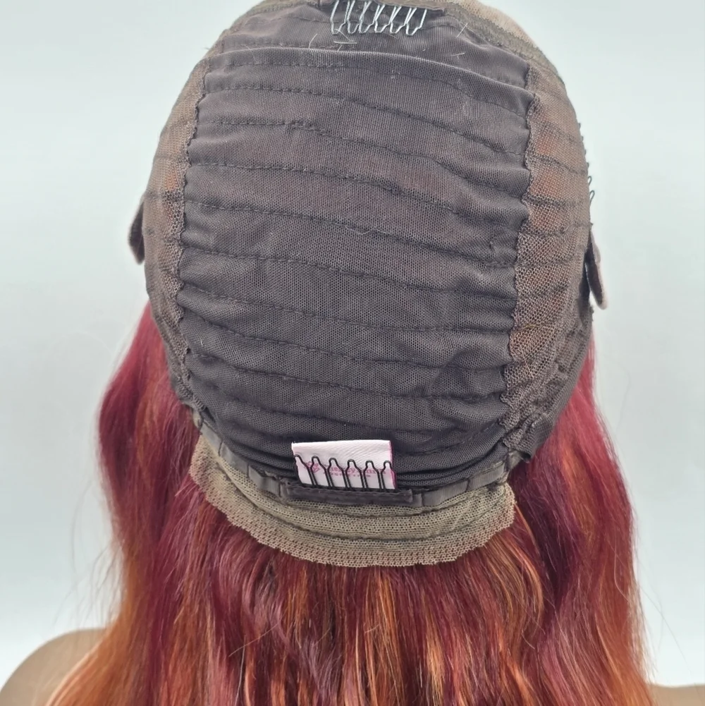 Chelsey Smith Crowns Cosmetics Cayenne Luxe Red & Blonde Wavy Lace Front Wig - Picture 8 of 11
